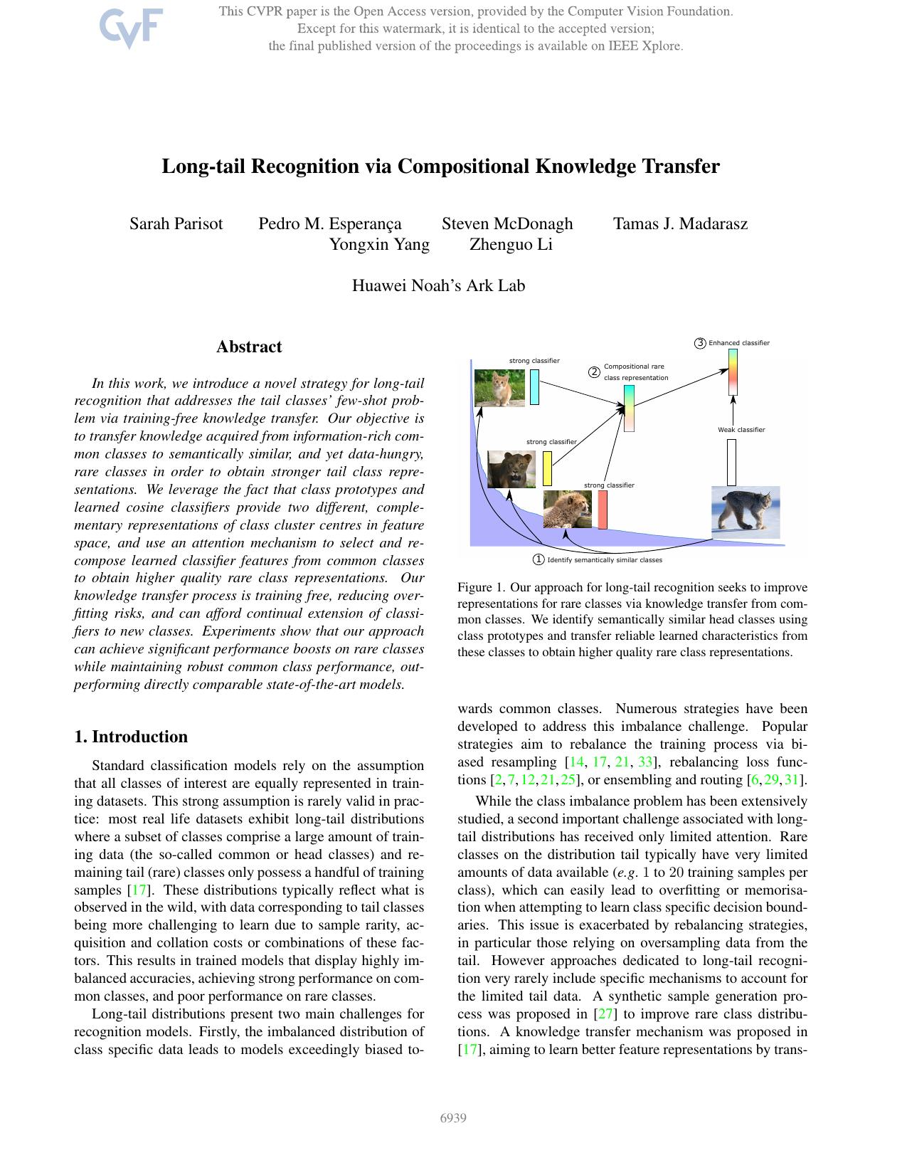 Long-Tail Recognition via Compositional Knowledge Transfer by unknow