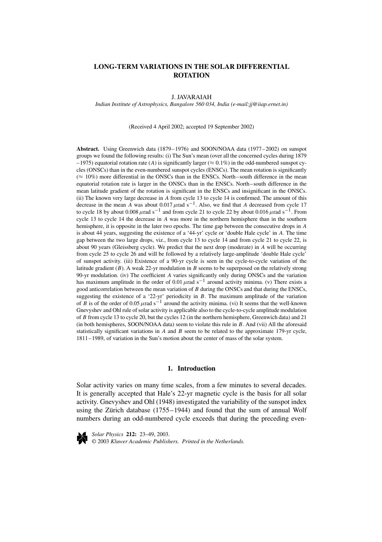 Long-Term Variations in the Solar Differential Rotation by Unknown