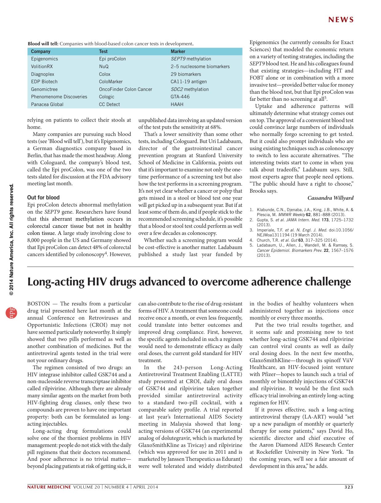 Long-acting HIV drugs advanced to overcome adherence challenge by Elie Dolgin