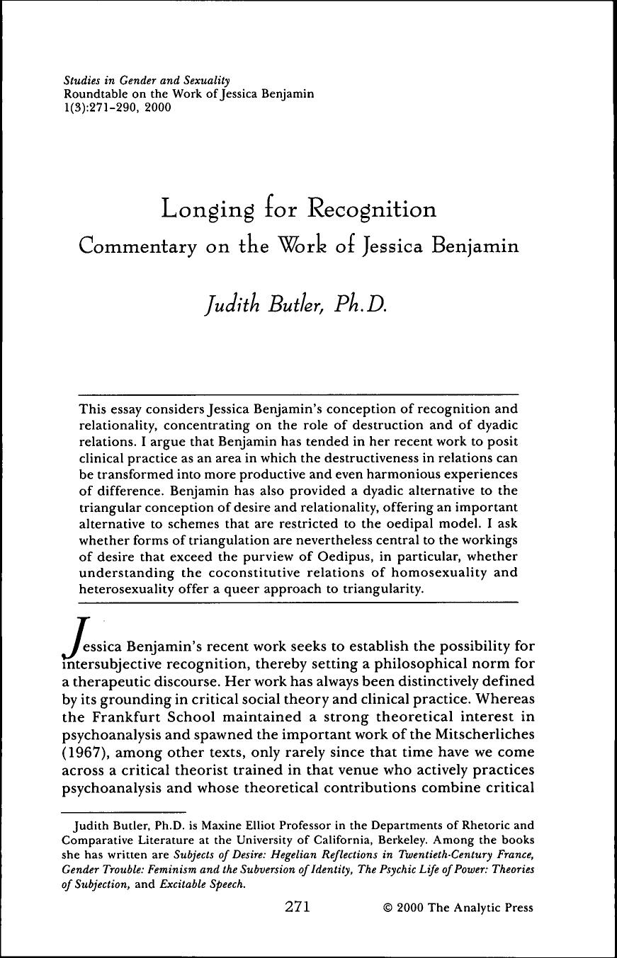 Longing For Recognition by Unknown