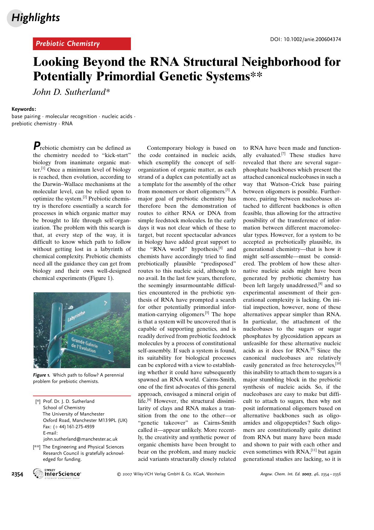 Looking Beyond the RNA Structural Neighborhood for Potentially Primordial Genetic Systems by Unknown