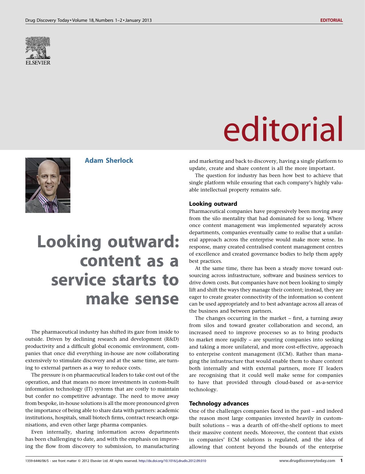 Looking outward: content as a service starts to make sense by Adam Sherlock