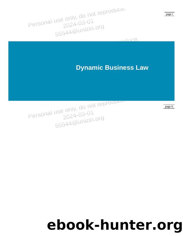 Loose Leaf for Dynamic Business Law 6th Edition by Unknown