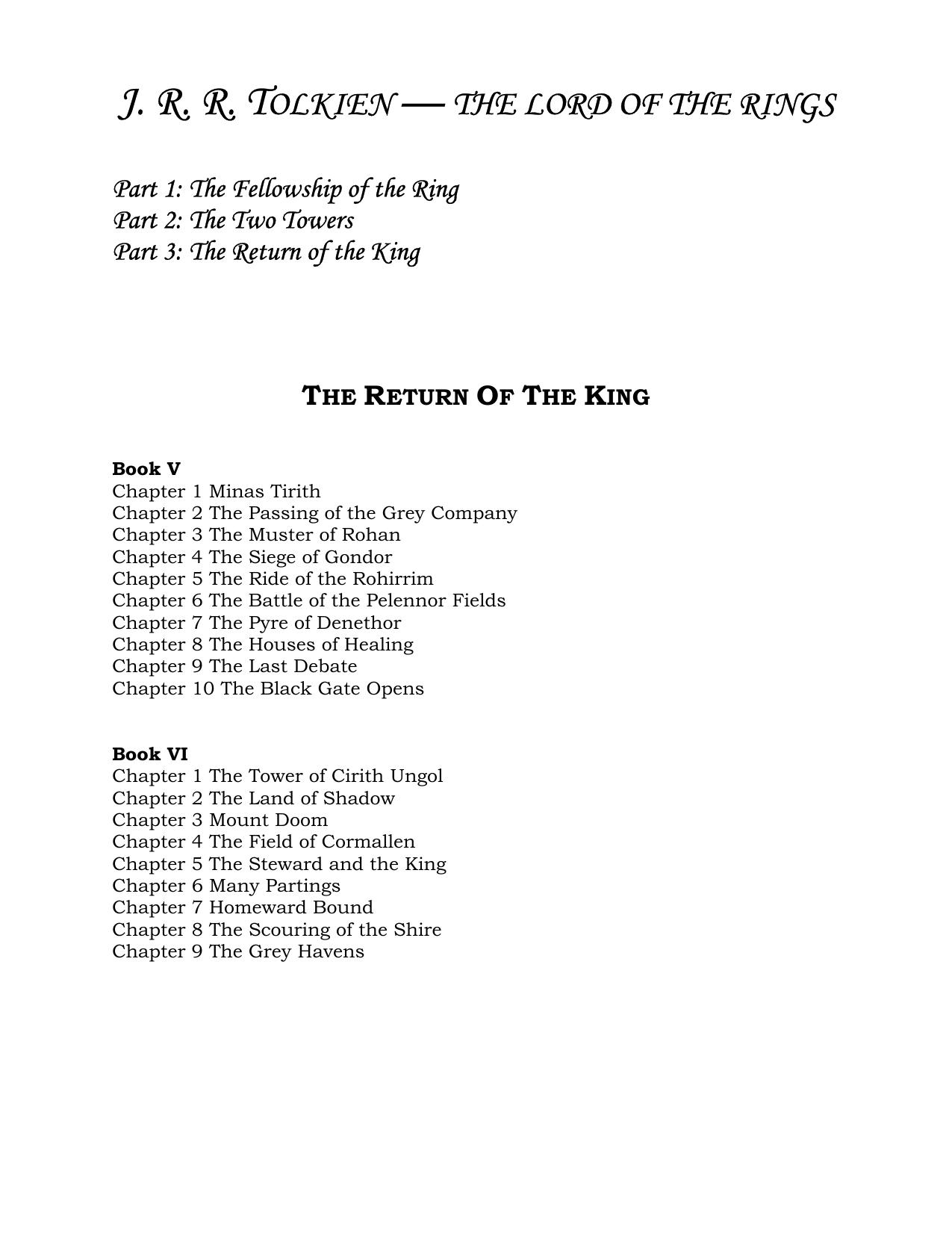 Lord of The Rings, Part 3, The Return of the King by J. R. R. Tolkien