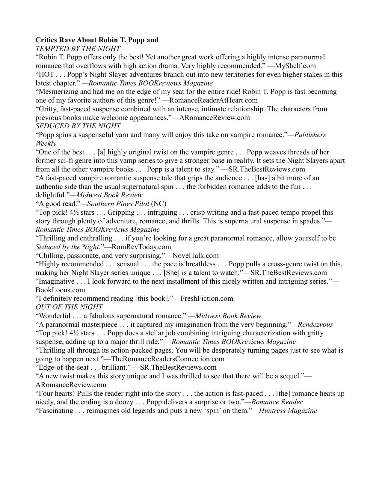 Lord of the Night (Night Slayer, Book 4) by Robin T. Popp