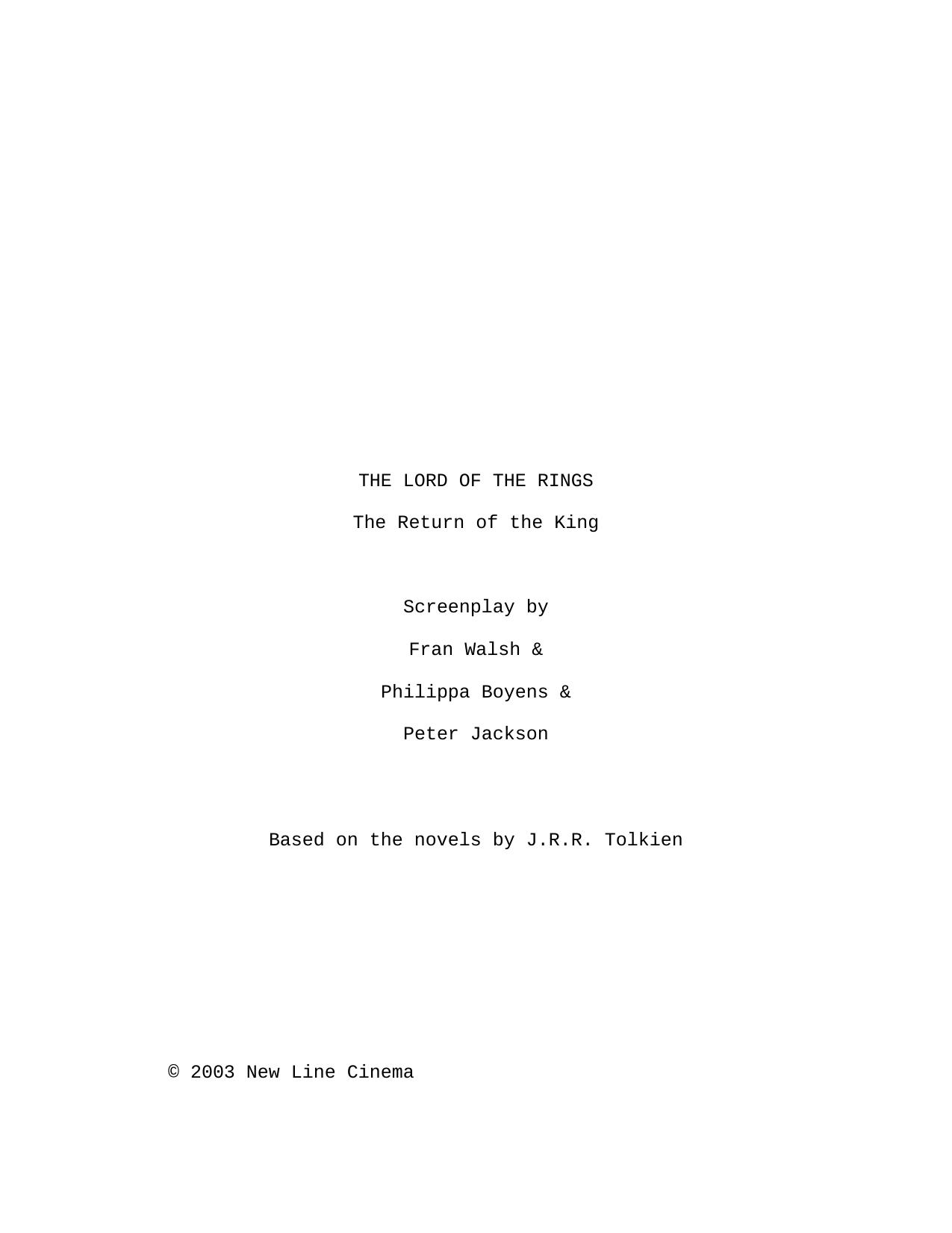 Lord of the Rings by The Return of the King