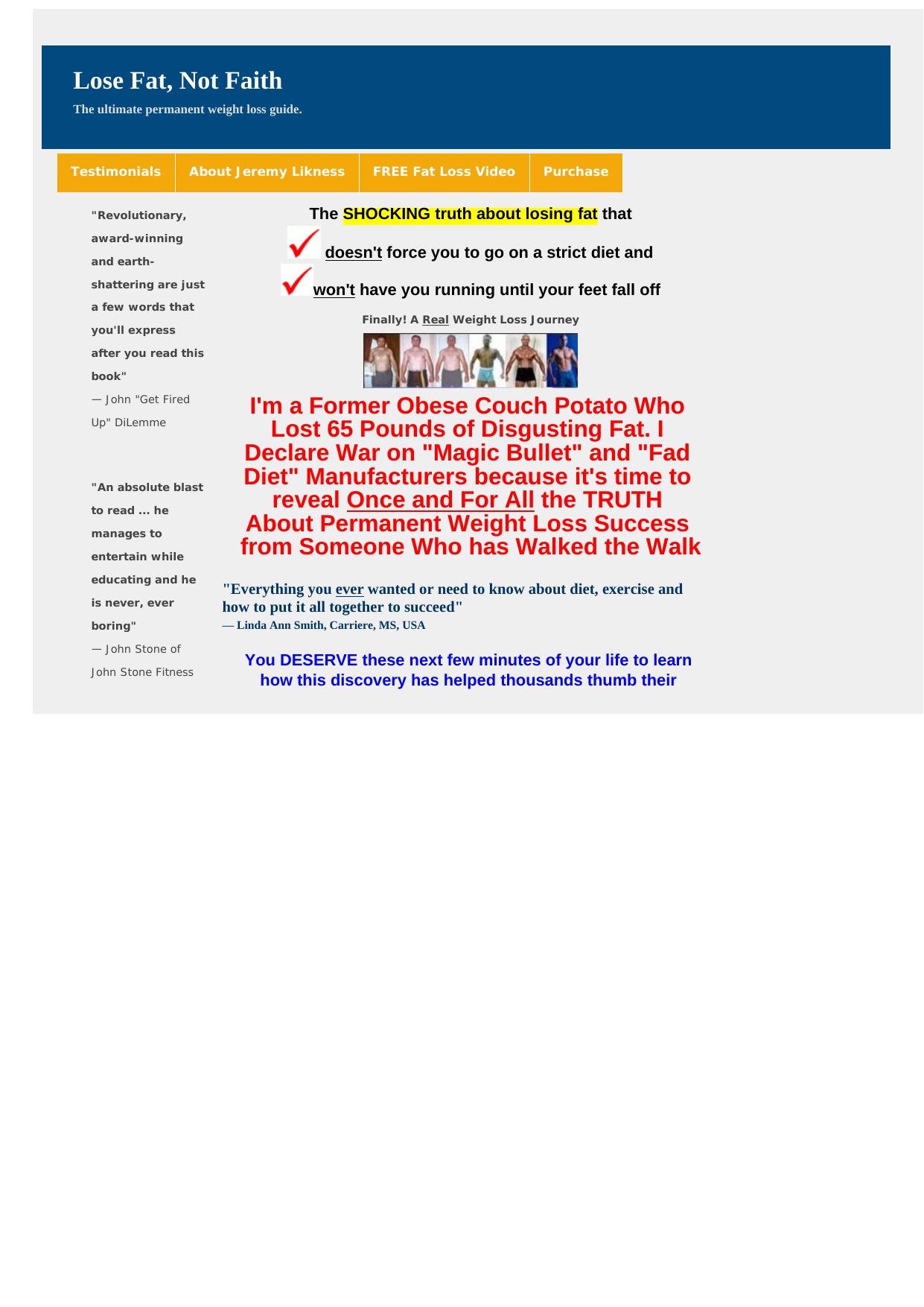 Lose Fat, Not Faith. by Best of Kuszter's Collection