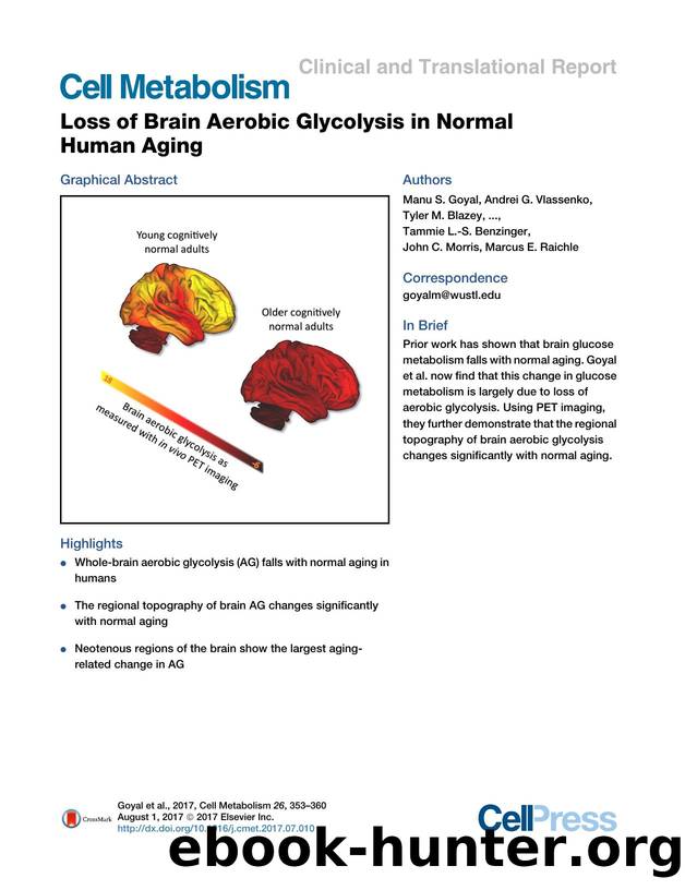 Loss of Brain Aerobic Glycolysis in Normal Human Aging by unknow