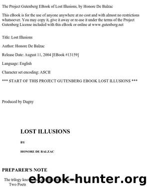 Lost Illusions by Honoré de Balzac