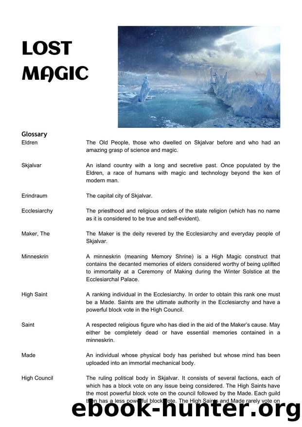 Lost Magic Setting Reference Document by Unknown