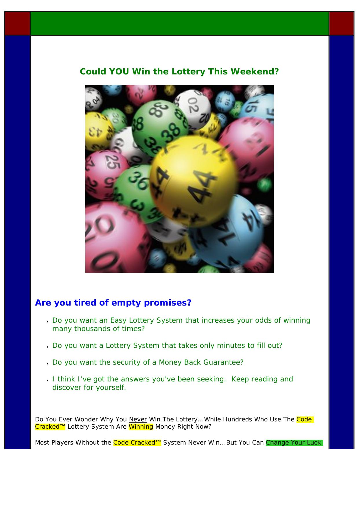 Lottery Code Cracked. by Best of Kuszter's Collection