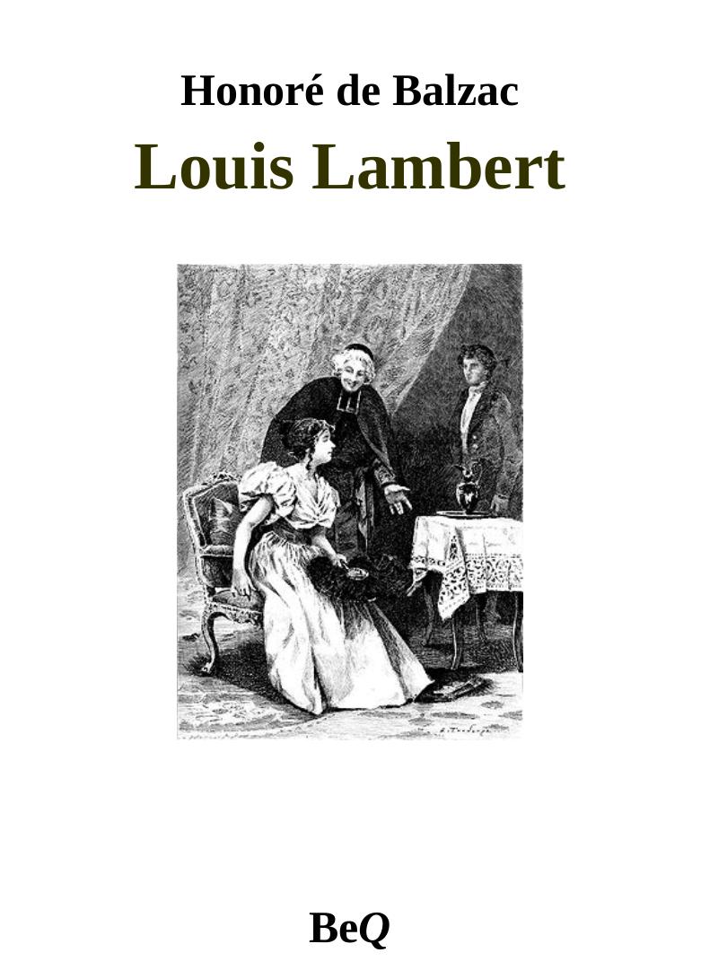 Louis Lambert by Honoré de Balzac