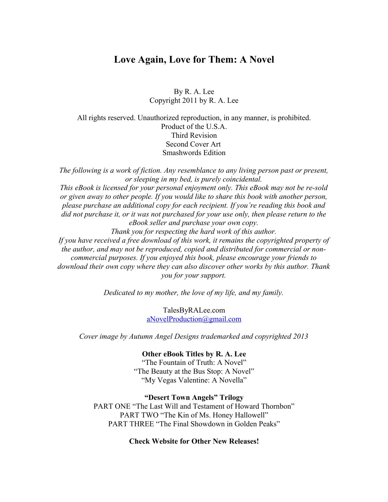 Love Again, Love for Them: A Novel by Unknown