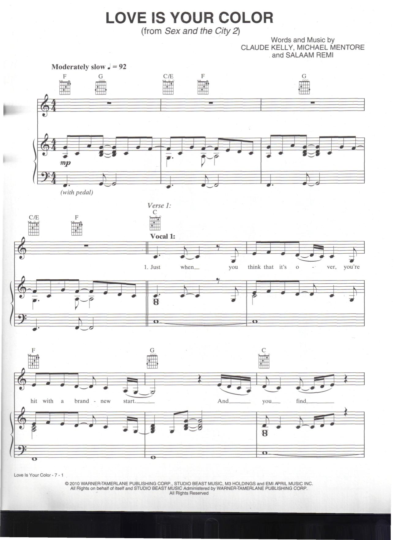 Love is Your Color From by Sex amp the City 2 (Jennifer Hudson)