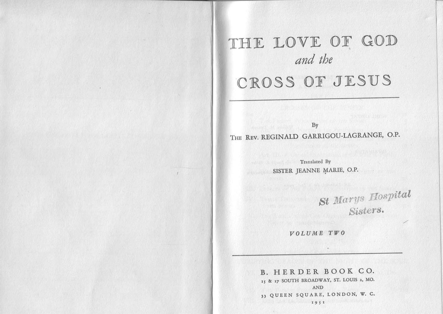 Love of God & Cross of Jesus II.PDF by Garrigou-Lagrange Reginald O.P