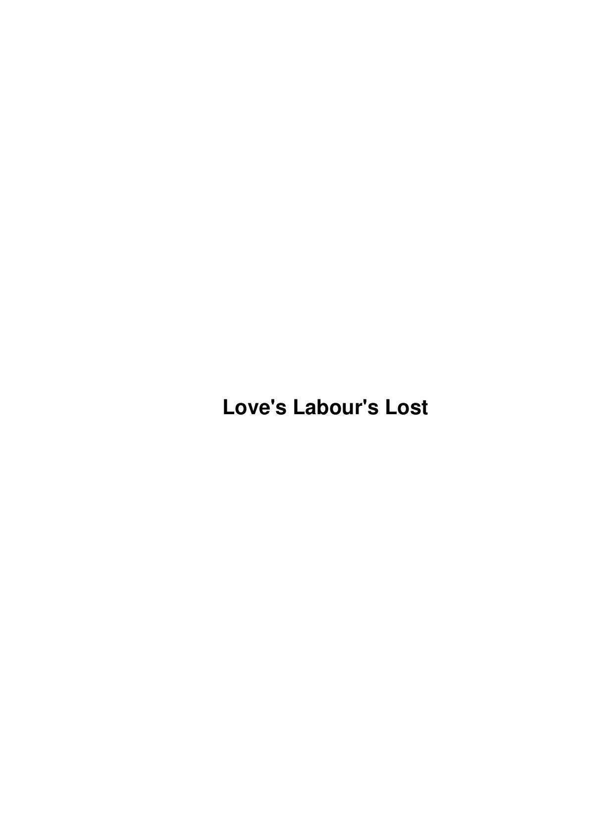 Love's Labour's Lost by Unknown