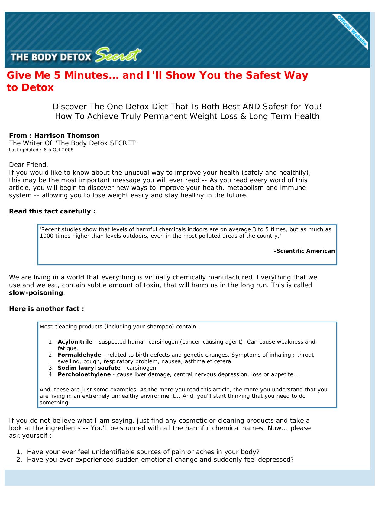 Low Competition & High Demand Niche - Body Detox Secret. by Best of Kuszter's Collection