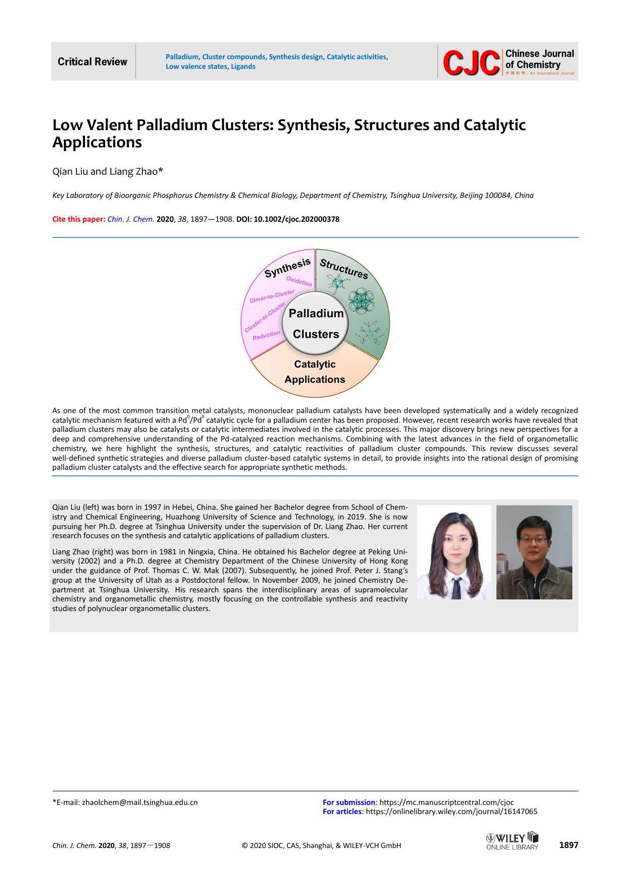 Low Valent Palladium Clusters: Synthesis, Structures and Catalytic Applications by unknown