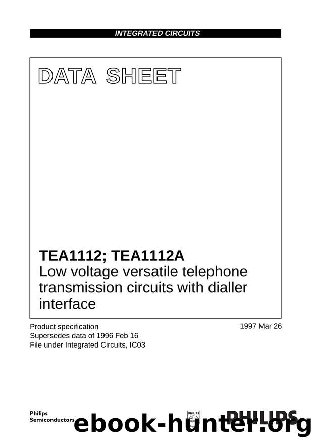 Low voltage versatile telephone transmission circuits with dialler interface by Philips Semiconductors