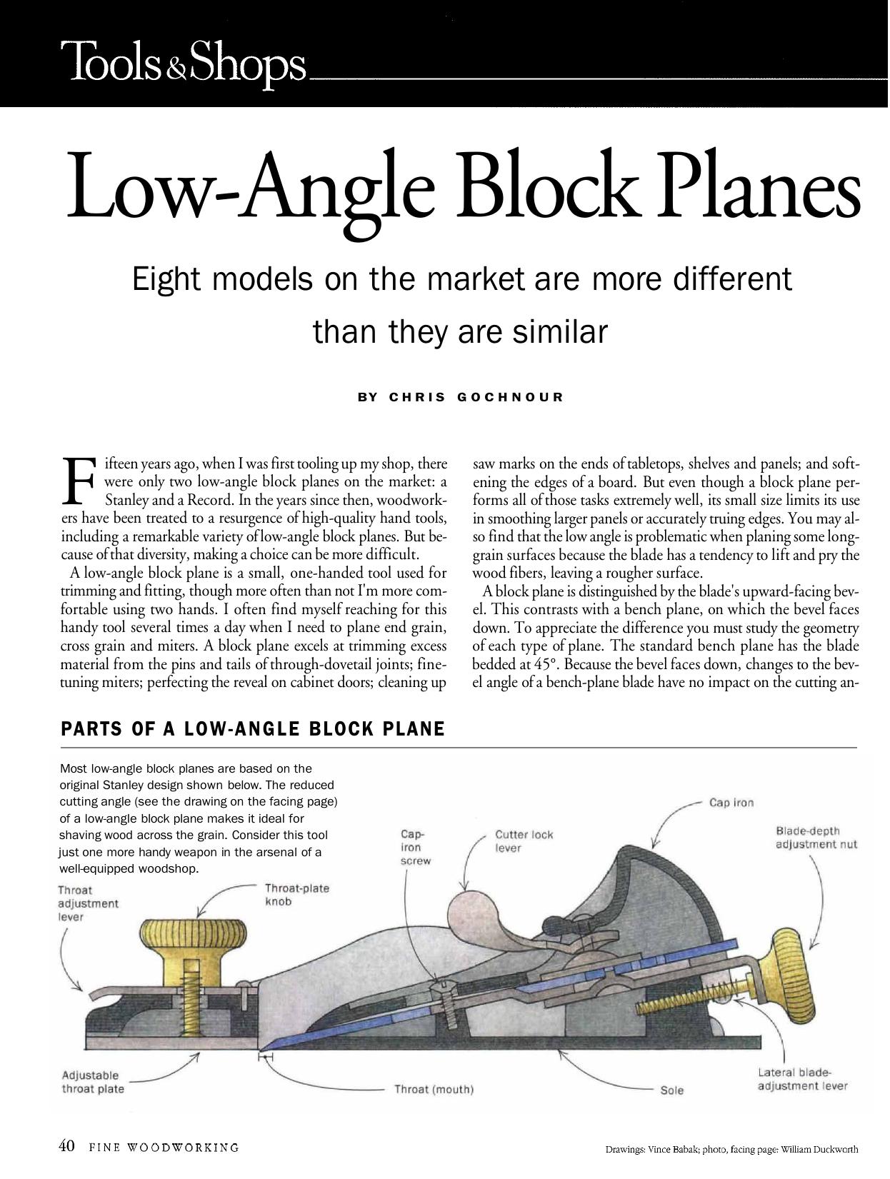 Low-Angle Block Planes by Chris Gochnour