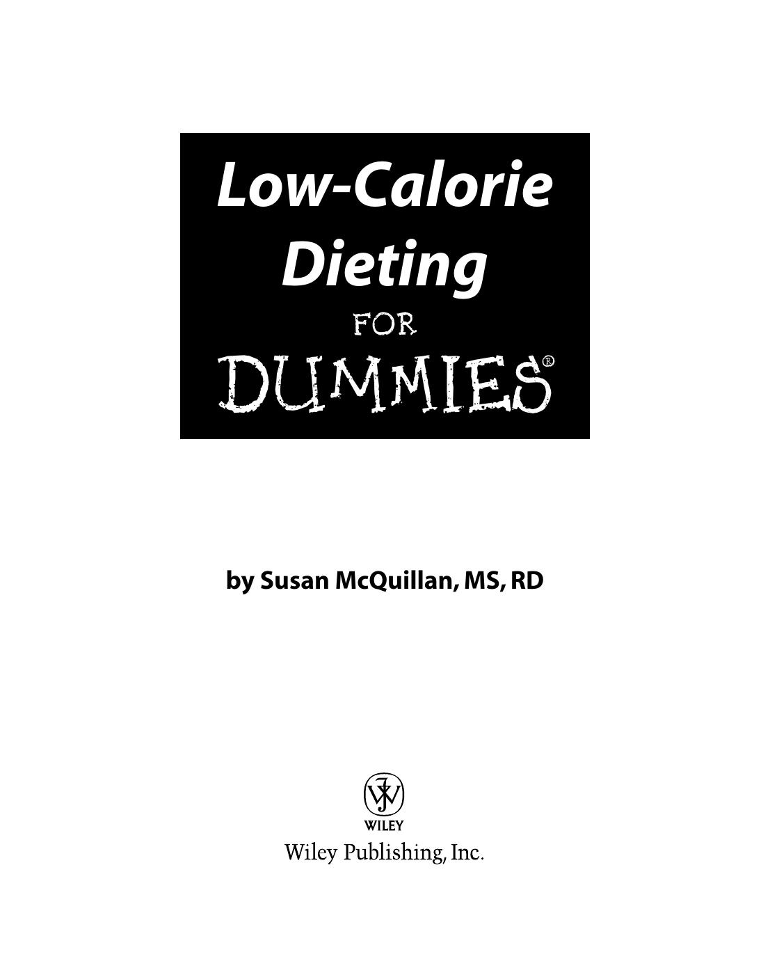 Low-Calorie Dieting For Dummies by Susan McQuillan M.S. R.D