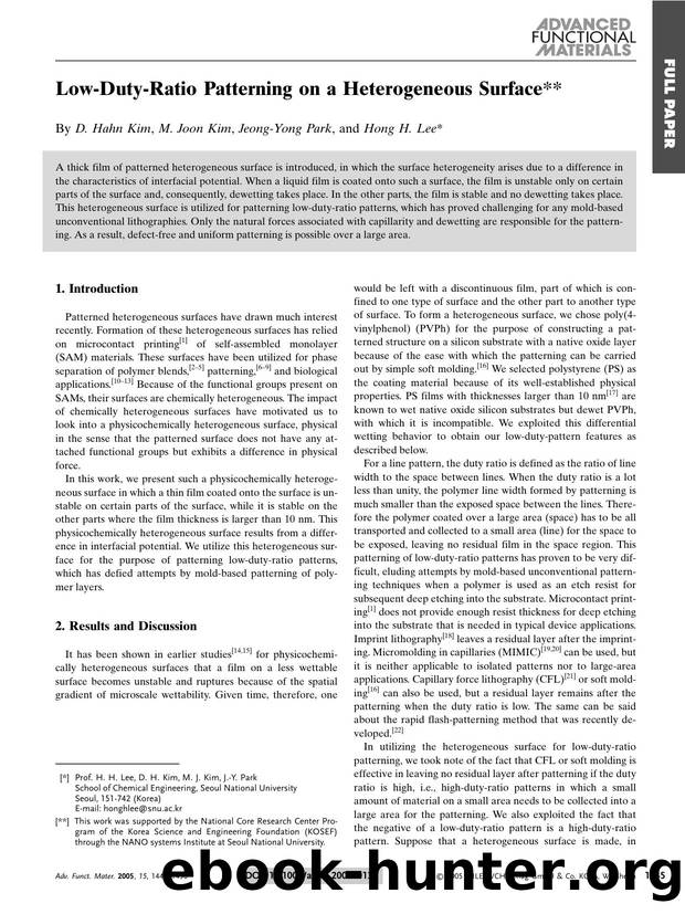 Low-Duty-Ratio Patterning on a Heterogeneous Surface by Unknown