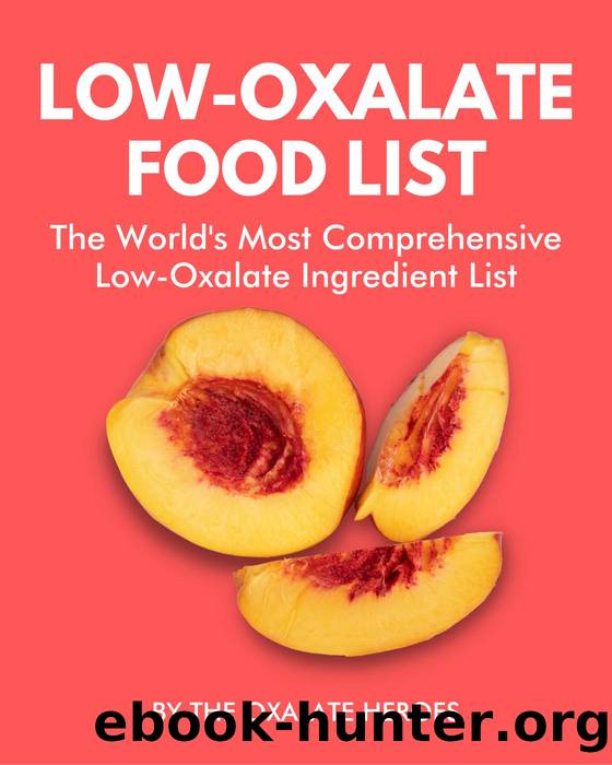 Low-Oxalate Food List by The Oxalate Heroes