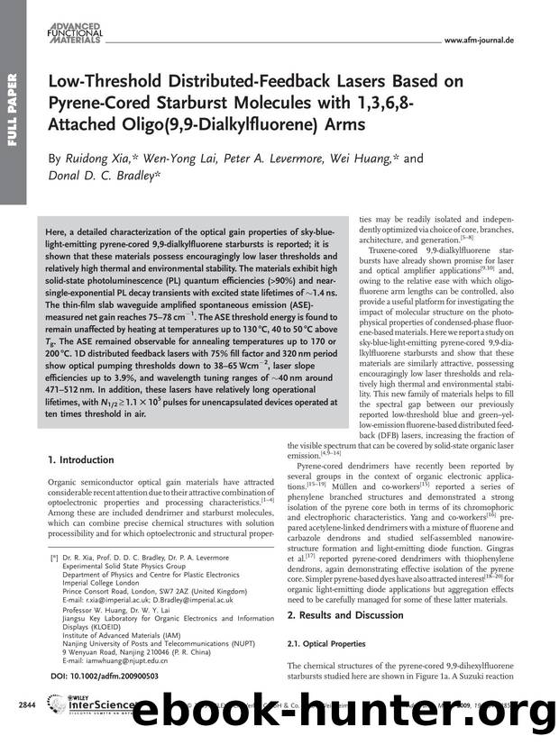 Low-Threshold Distributed-Feedback Lasers Based on Pyrene-Cored Starburst Molecules with 1,3,6,8-Attached Oligo(9,9-Dialkylfluorene) Arms by Unknown