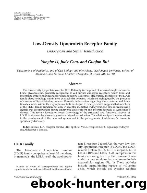 Low-density lipoprotein receptor family by Unknown