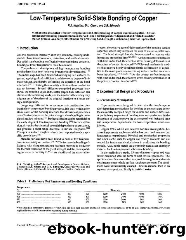Low-temperature solid-state bonding of copper by Unknown