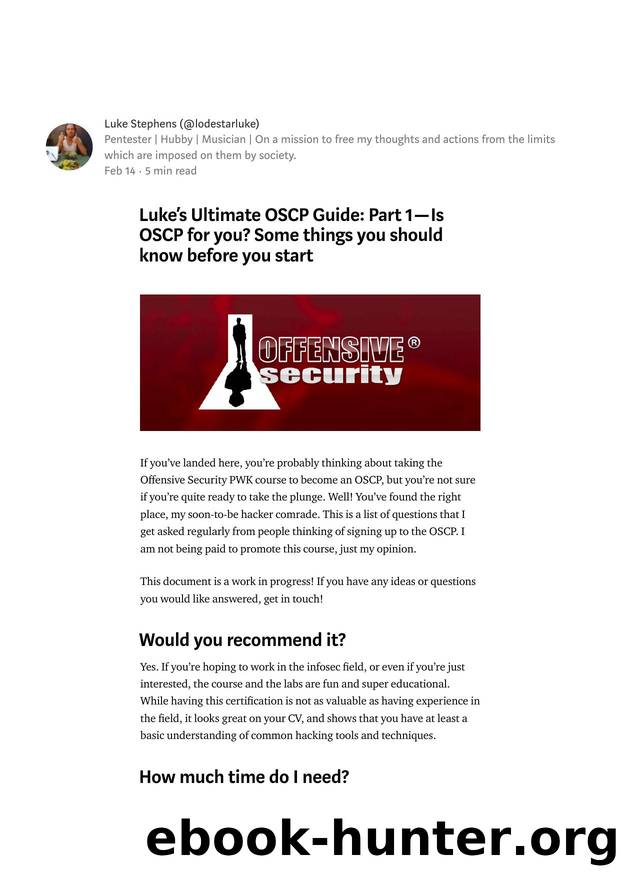 Lukeâs Ultimate OSCP Guide  Part (3) by Unknown