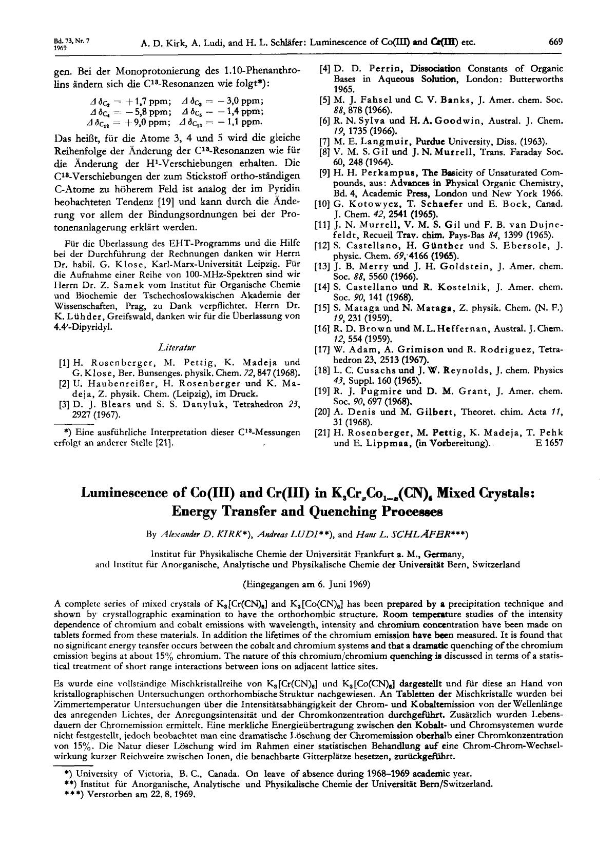 Luminescence of Co(III) and Cr(III) in K3CrxCo1-x(CN)6 Mixed crystals: Energy transfer and quenching processes by Unknown
