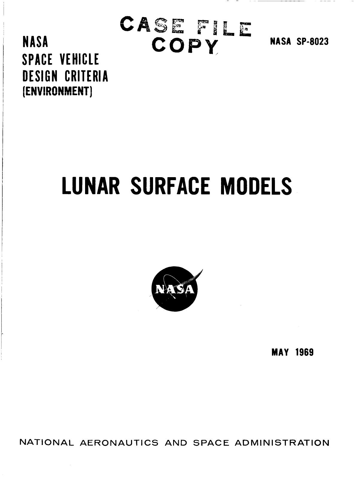 Lunar surface models by United States. National Aeronautics and Space Administration
