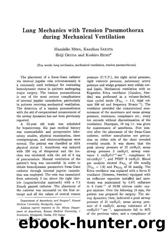 Lung mechanics with tension pneumothorax during mechanical ventilation by Unknown