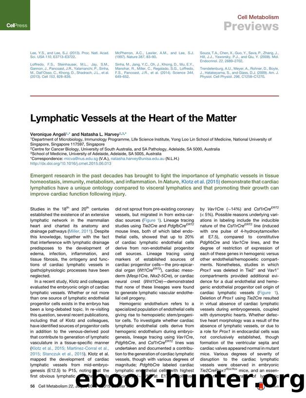 Lymphatic Vessels at the Heart of the Matter by Veronique Angeli & Natasha L. Harvey