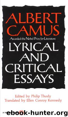 Lyrical and Critical Essays by Albert Camus