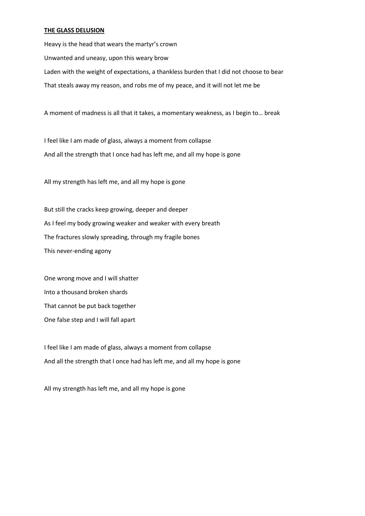 Lyrics by Andrew Walmsley