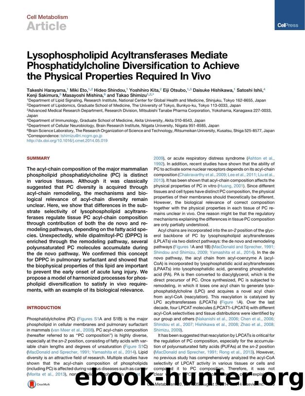 Lysophospholipid Acyltransferases Mediate Phosphatidylcholine Diversification to Achieve the Physical Properties Required In&nbsp;Vivo by unknow