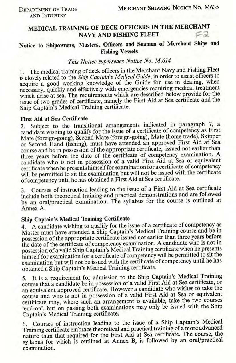 M 635 - Medical Training of Deck Officers in the Merchant Navy and Fishing Fleet by r4s
