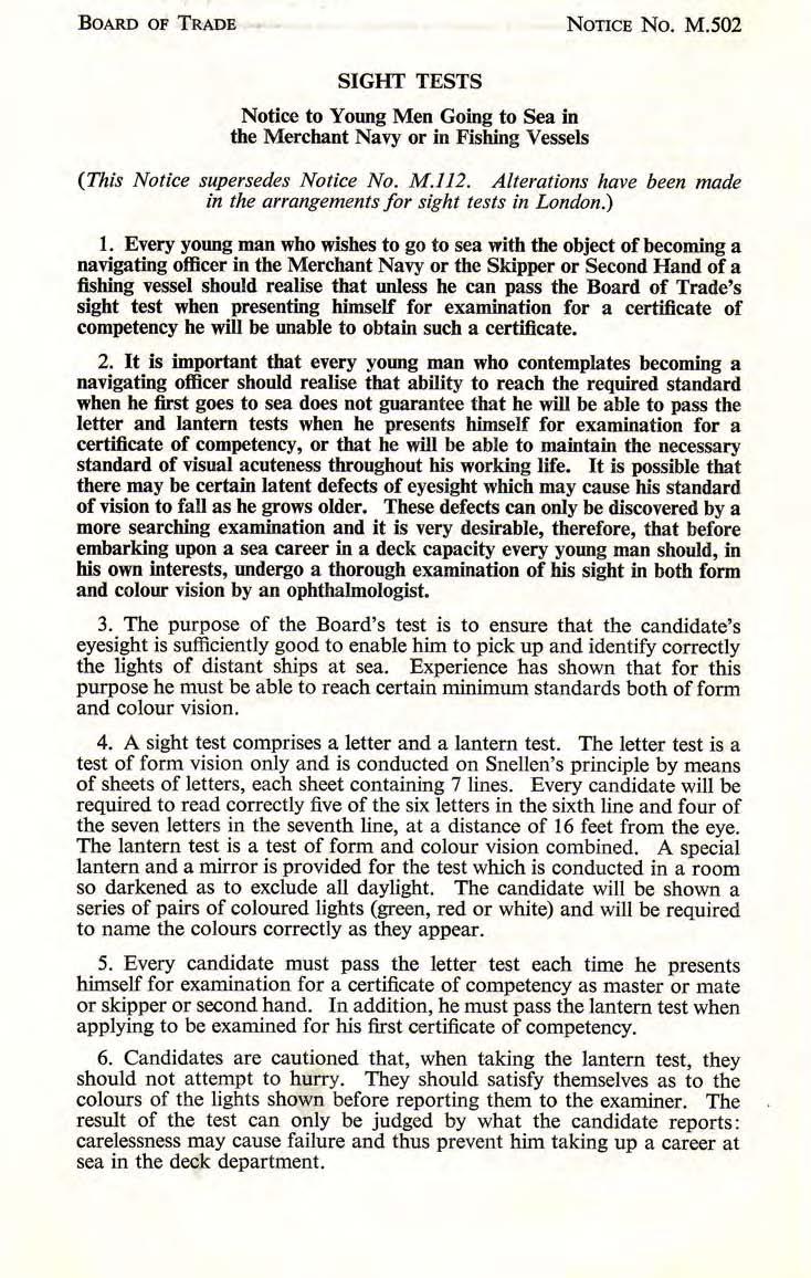 M.502 - Notice to Young Men Going to Sea in the Merchant Navy or in Fishing Vessels by R4S