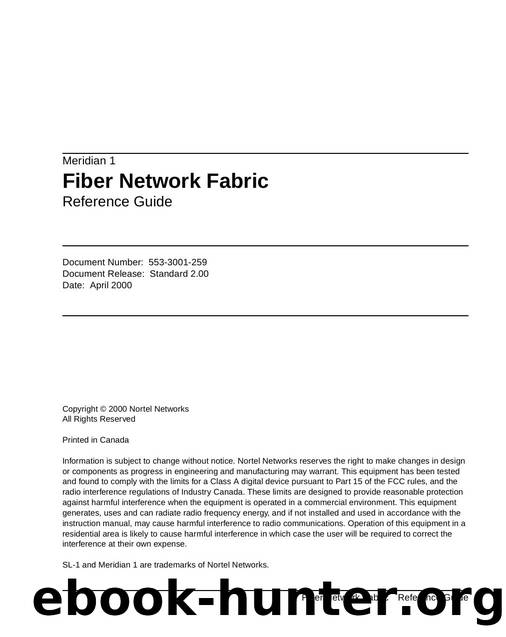 M1 R25 Fiber Network Fabric Reference Guide by Unknown