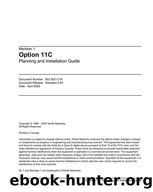 M1 R25 Option 11C Planning and Installation Guide by Unknown
