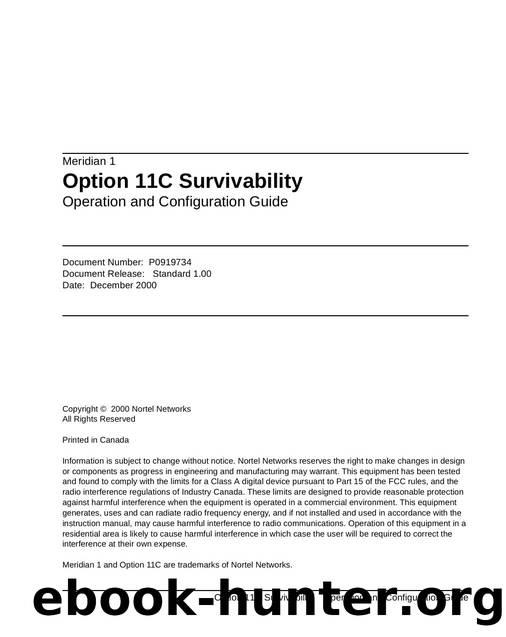 M1 R25 Option 11C Survivability Operation and Configuration Guide by Unknown