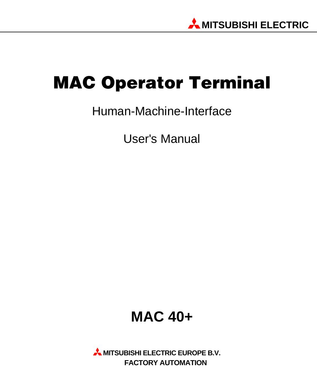 MAC 40+ Operation Manual by pdp GmbH D-47058 Duisburg