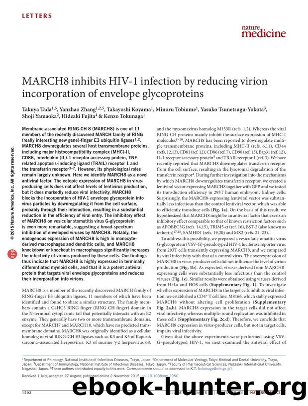 MARCH8 inhibits HIV-1 infection by reducing virion incorporation of envelope glycoproteins by unknow
