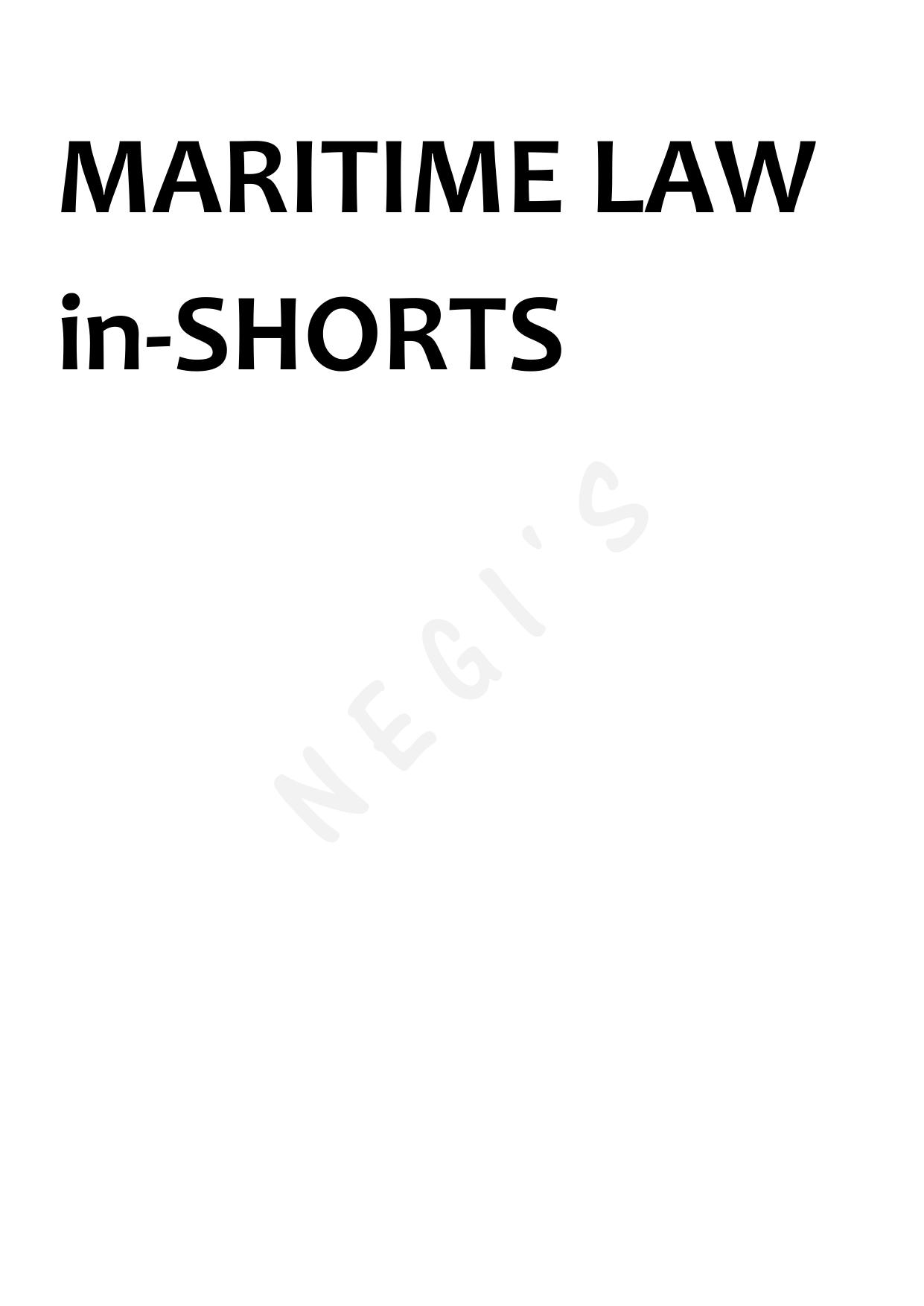 MARITIME LAW in by AMAN NEGI
