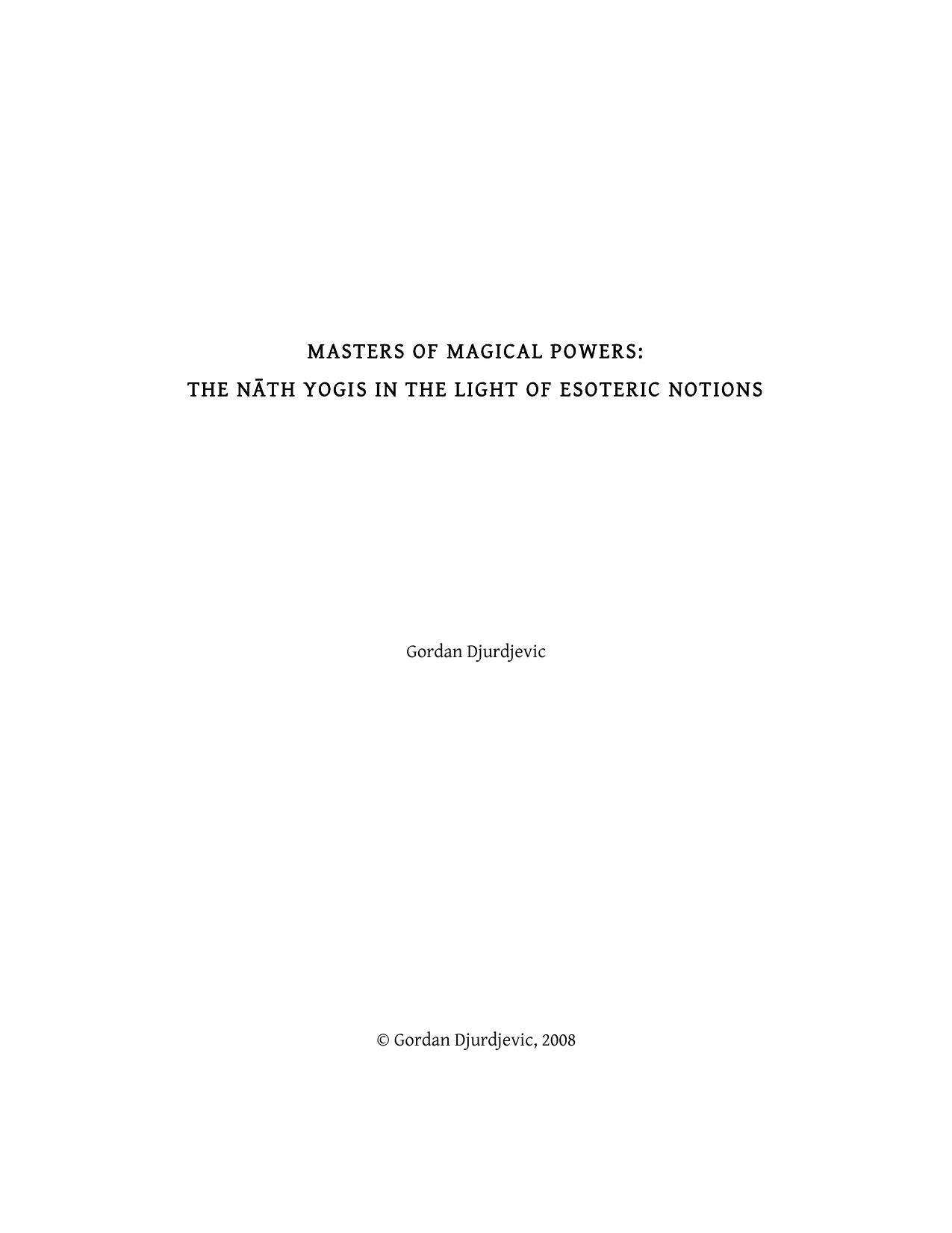 MASTERS OF MAGICAL POWERS by Gordan Djurdjevic