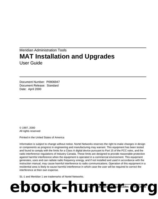 MAT Installation and Upgrades User Guide by Unknown
