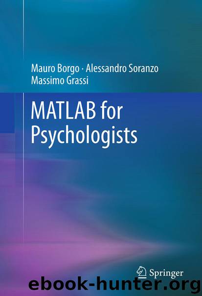 MATLAB for Psychologists by Mauro Borgo Alessandro Soranzo & Massimo Grassi