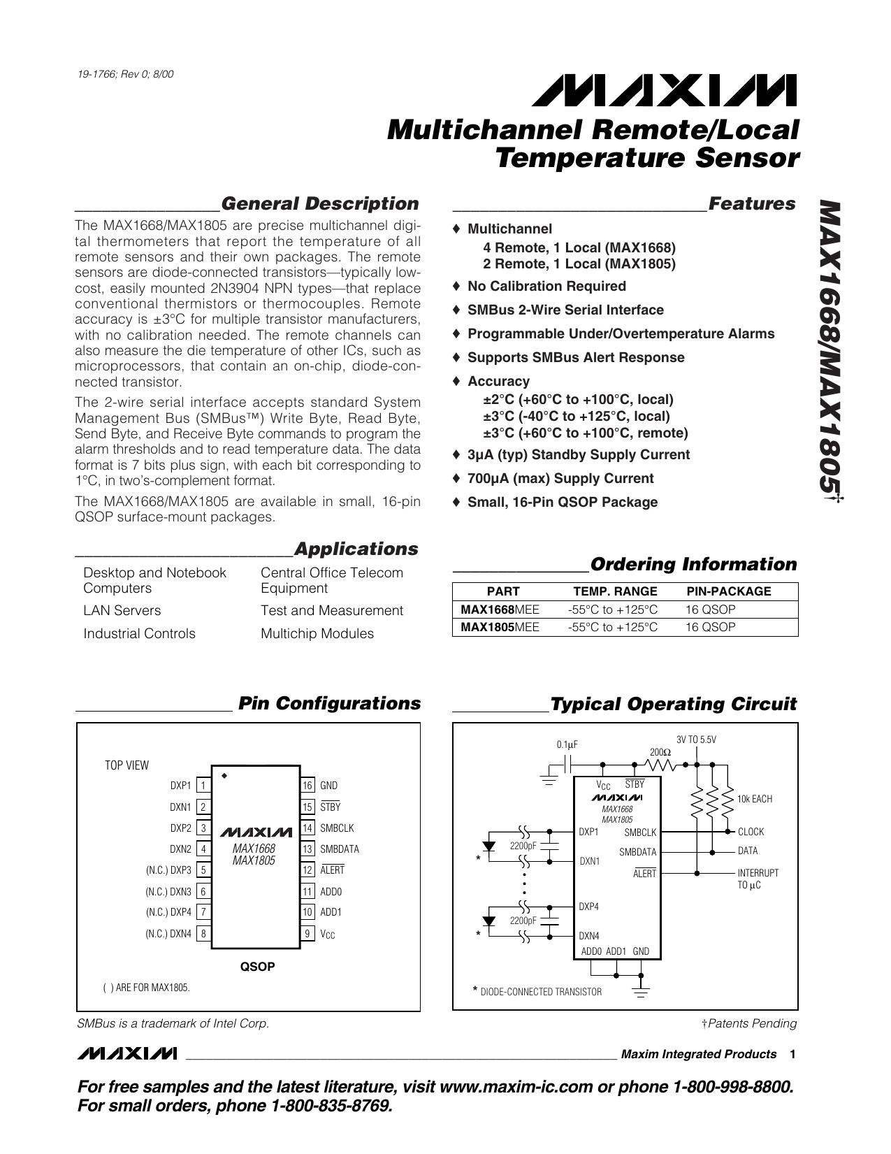 MAX16681805 Full Data Sheet (PDF) by Maxim